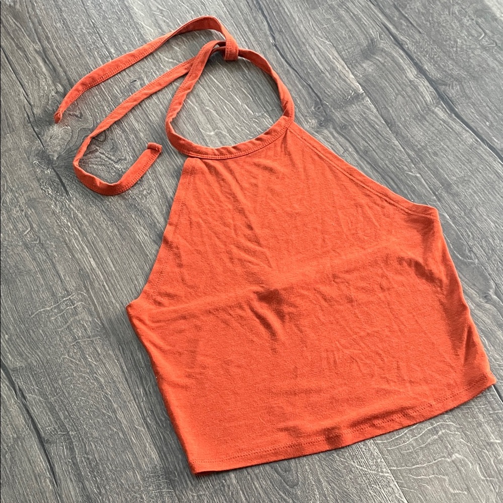 Forever 21 Rust Orange Knit Halter Top - S